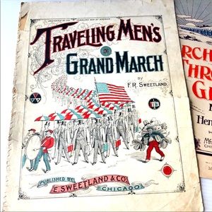 Antique sheet music 1895 to 1906 marching music